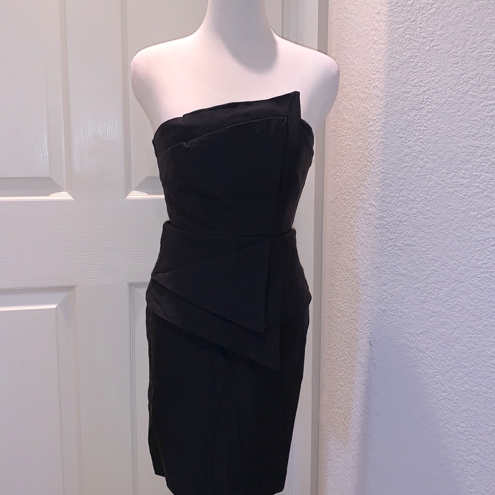 Lulu’s: Polite to point strapless black dress
